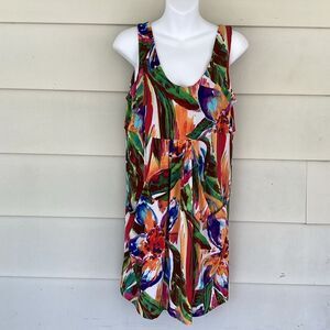 J. Valid sleeveless sun dress gathered skirt LG.  0313